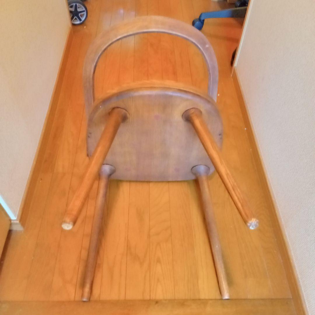 北欧風 曲線美の木製アームチェア グレー ダイニングチェア 椅子