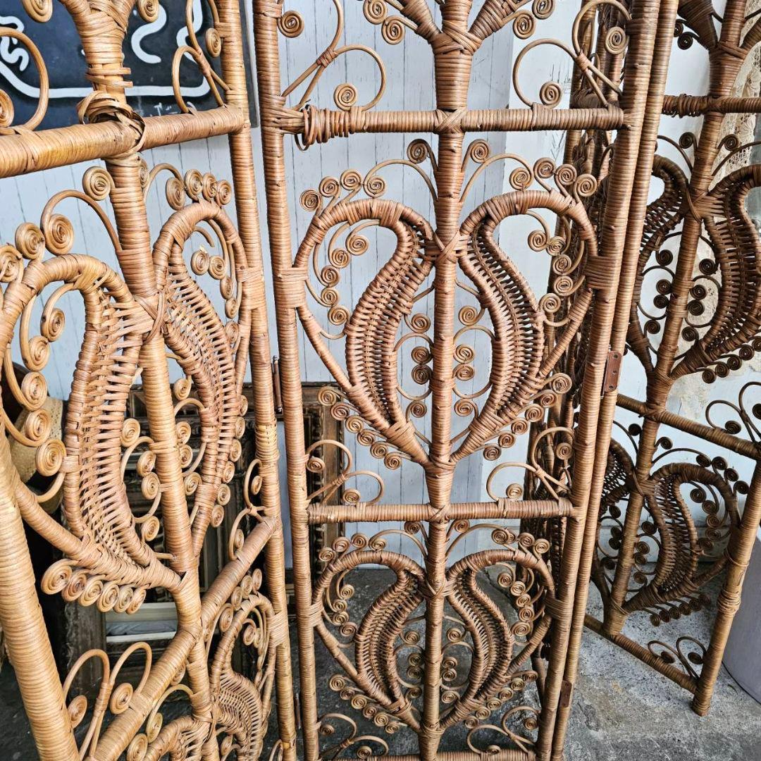 オールドラタン　パーテーション　インテリア　間仕切 ヴィンテージ