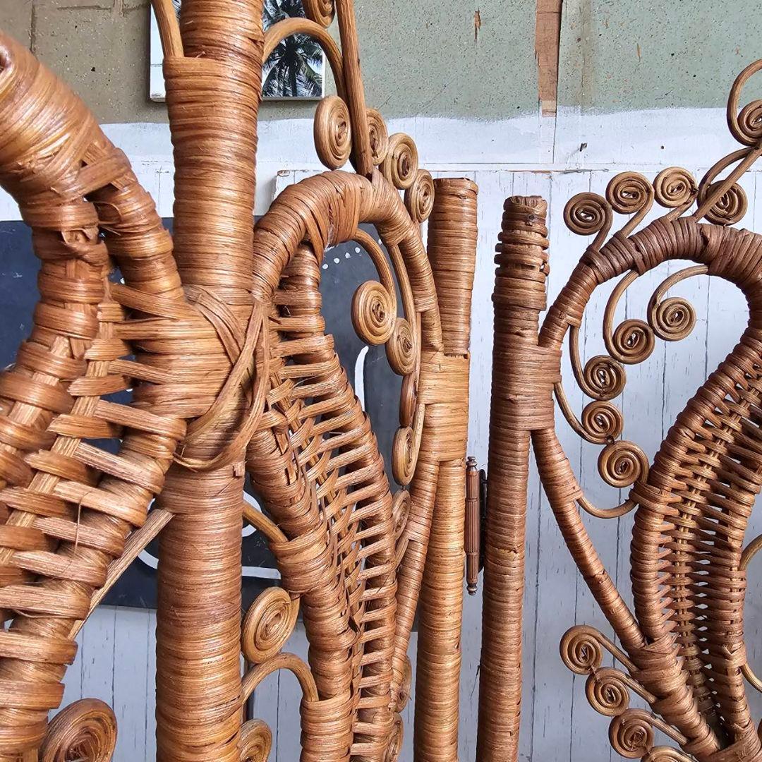 オールドラタン　パーテーション　インテリア　間仕切 ヴィンテージ