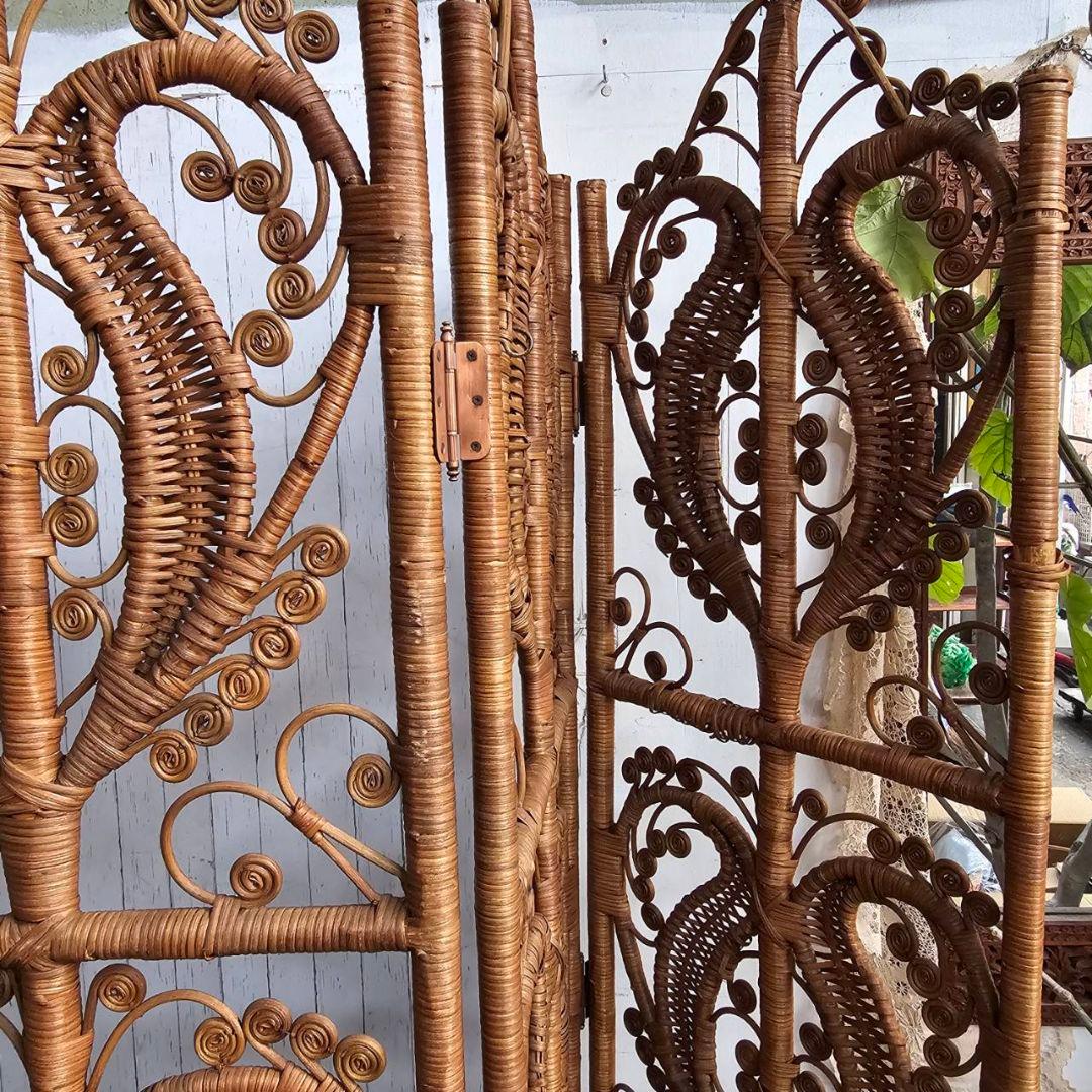 オールドラタン　パーテーション　インテリア　間仕切 ヴィンテージ