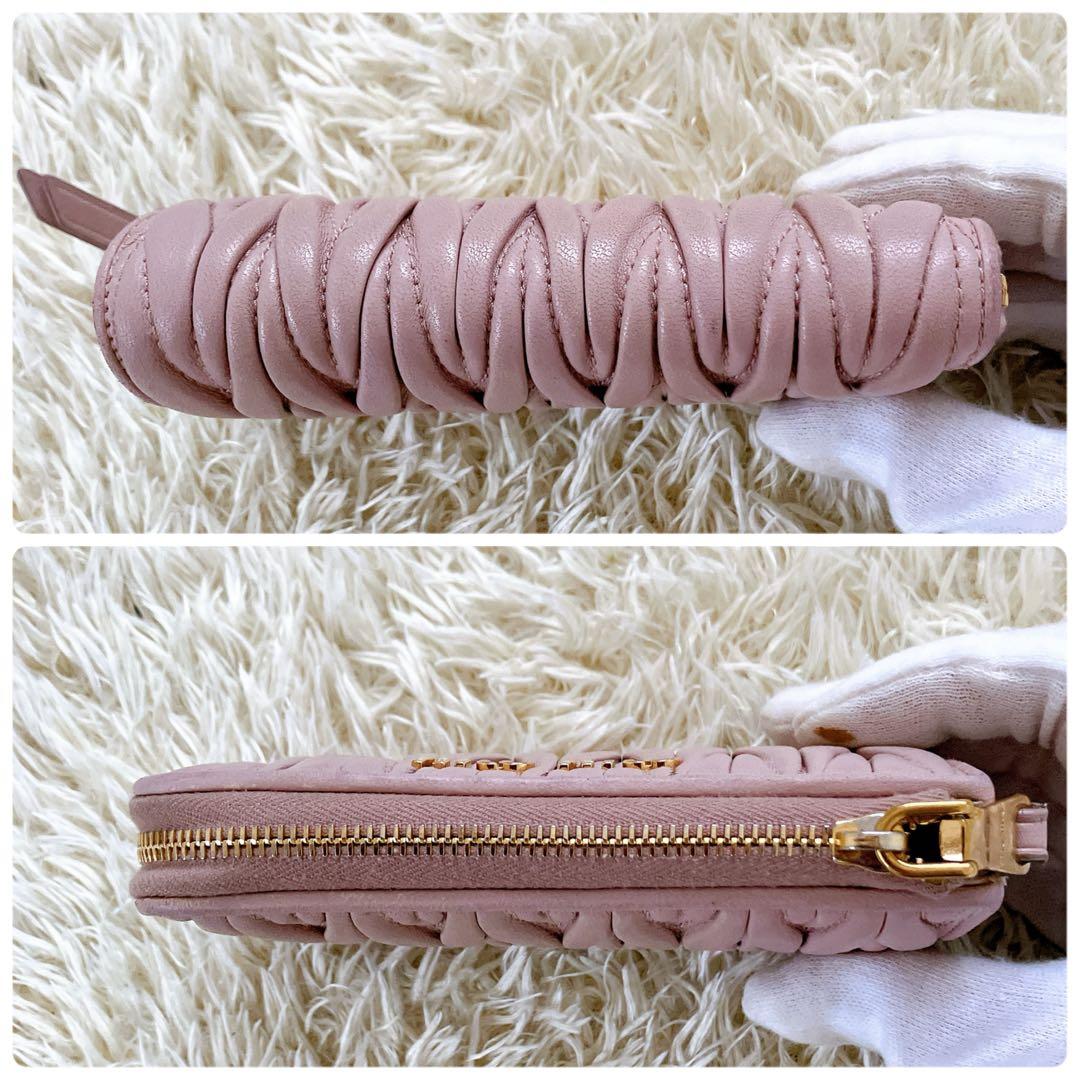 良品✨ミュウミュウ♡ケース キーリング付き マテラッセ ピンク ゴールド