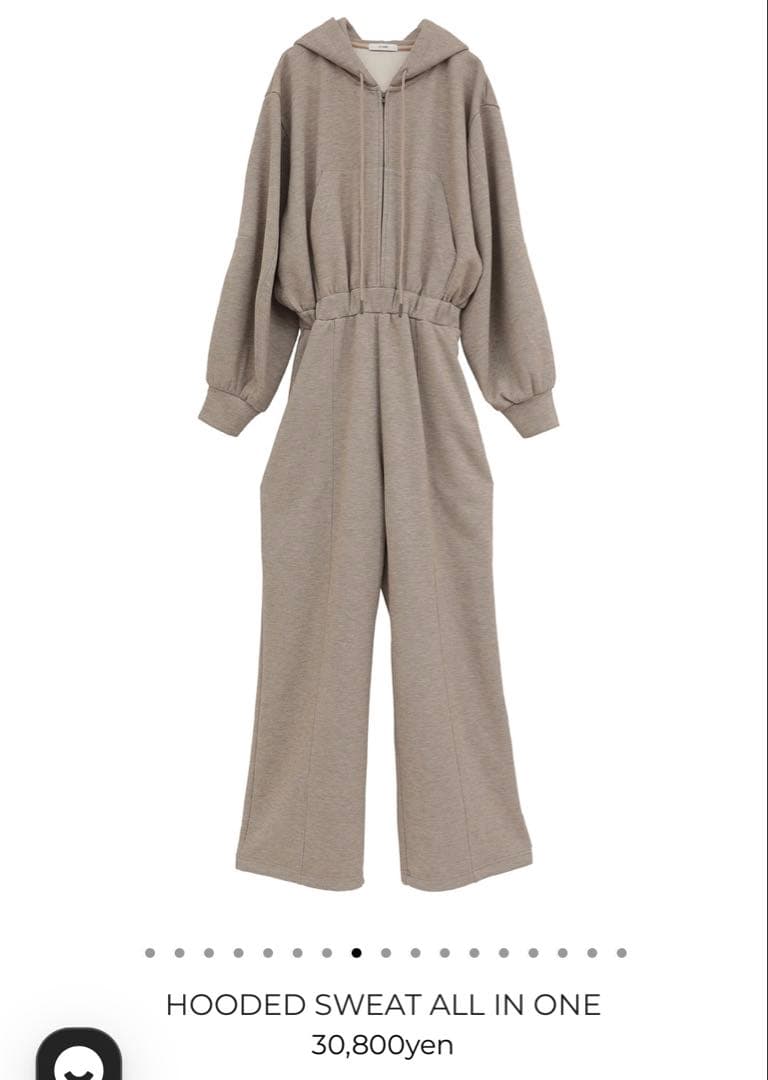 CLANE HOODED SWEAT ALL IN ONE BEIGE 1番