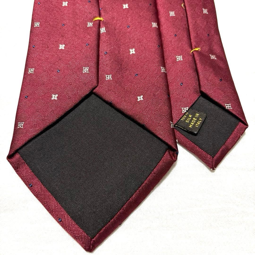 極美品　ルイヴィトン　ネクタイ　モノグラム　バーガンディ