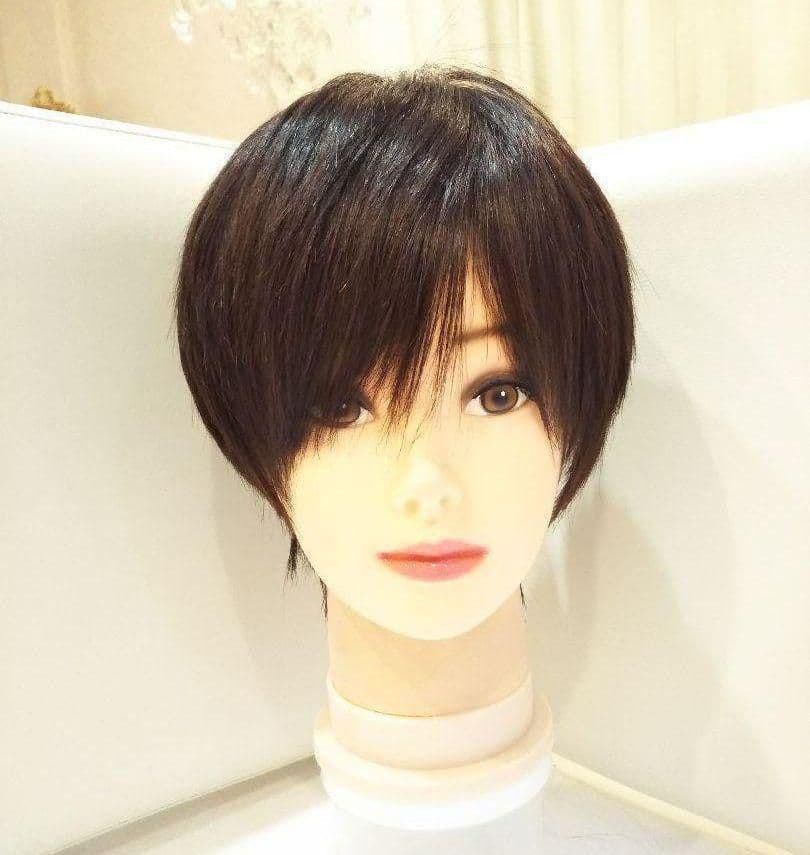 人毛100%ウィッグ総手植えつむじ地肌✨中島健人❣️さら艶髪！美人ショート✨