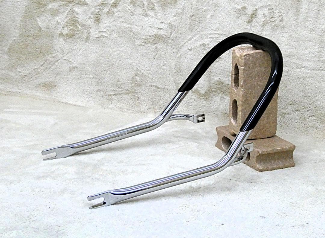 GS400 メッキ極太タンデムバー ゴム巻き　黒/ブラック　GS400E