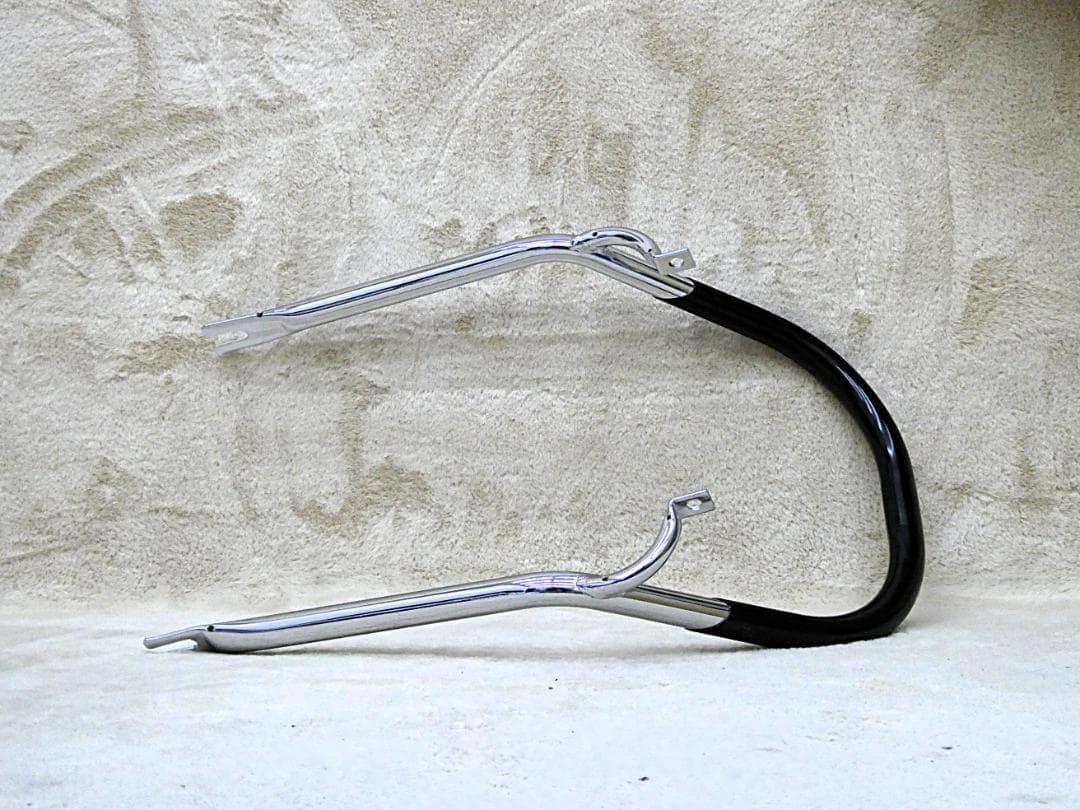 GS400 メッキ極太タンデムバー ゴム巻き　黒/ブラック　GS400E