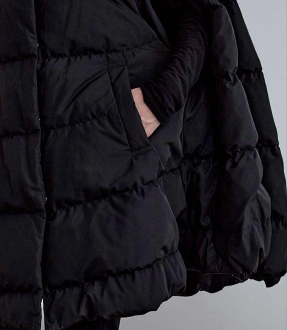 【美品】LE PHIL ルフィル パッフィーダウン ケープ ポンチョ 黒 0