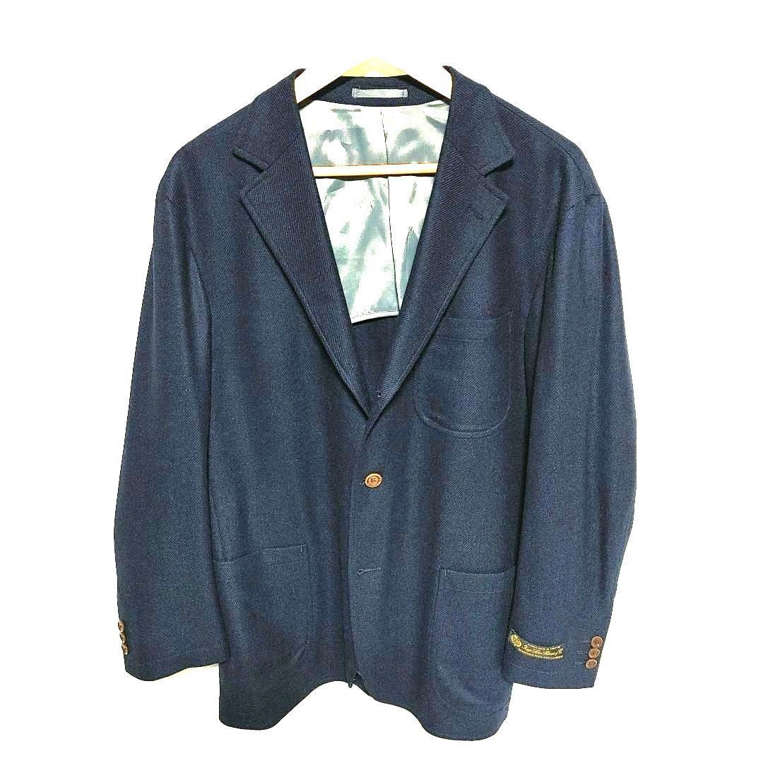 Loro Piano カシミヤ混　テーラードジャケット　ネイビー　大きめ　L