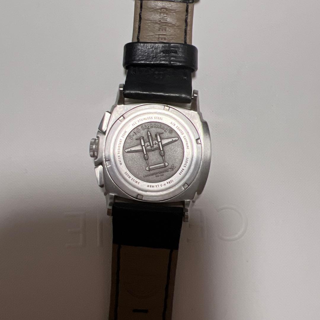 ルミノックスＰ３８ライトニング ステンレススチール ブラックレザーベルト 時計