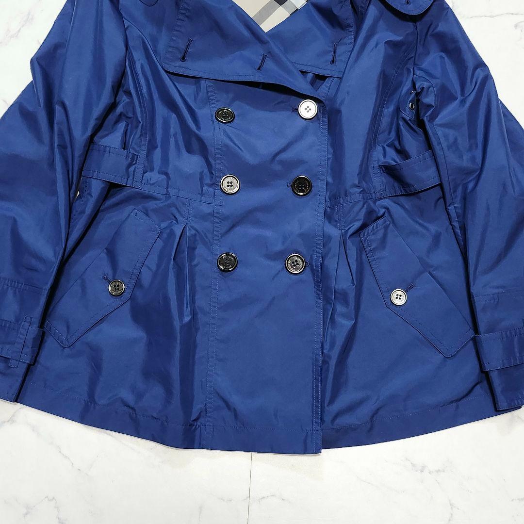 サイズ46/収納袋付☆バーバリーロンドン　スプリングコート　メガチェック　フード