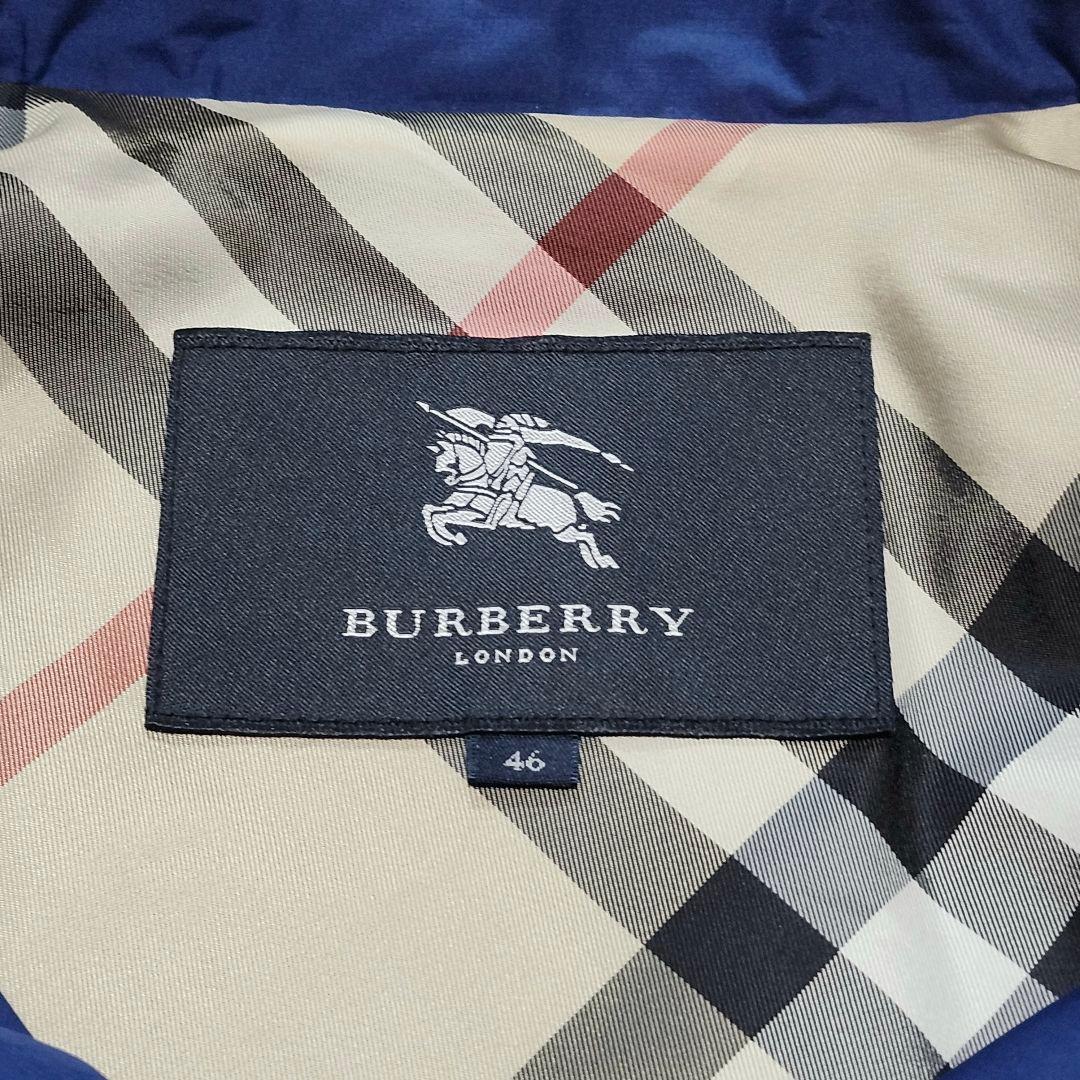 サイズ46/収納袋付☆バーバリーロンドン　スプリングコート　メガチェック　フード