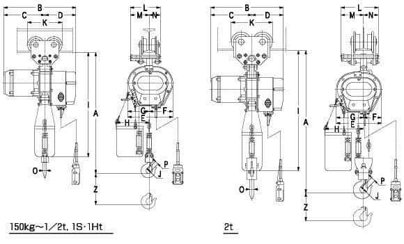 FUTABA プレントロリ付　電気チェーンブロック