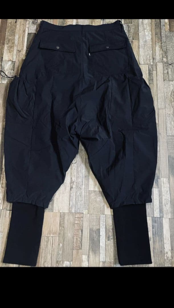 完売品　「GRAMB」Black Layered Rib Cargo Pants