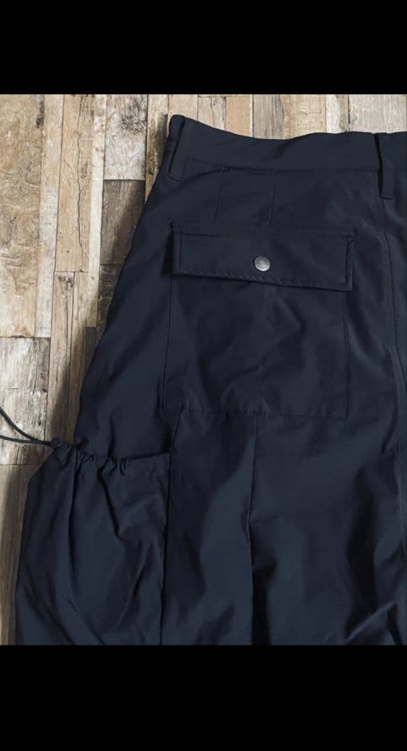 完売品　「GRAMB」Black Layered Rib Cargo Pants