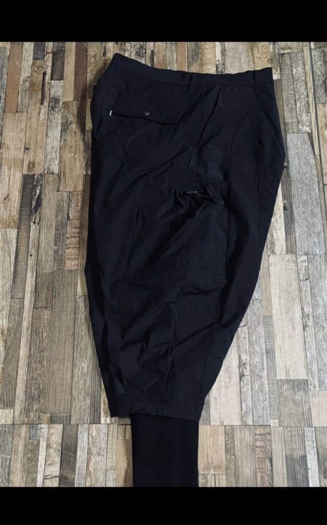 完売品　「GRAMB」Black Layered Rib Cargo Pants