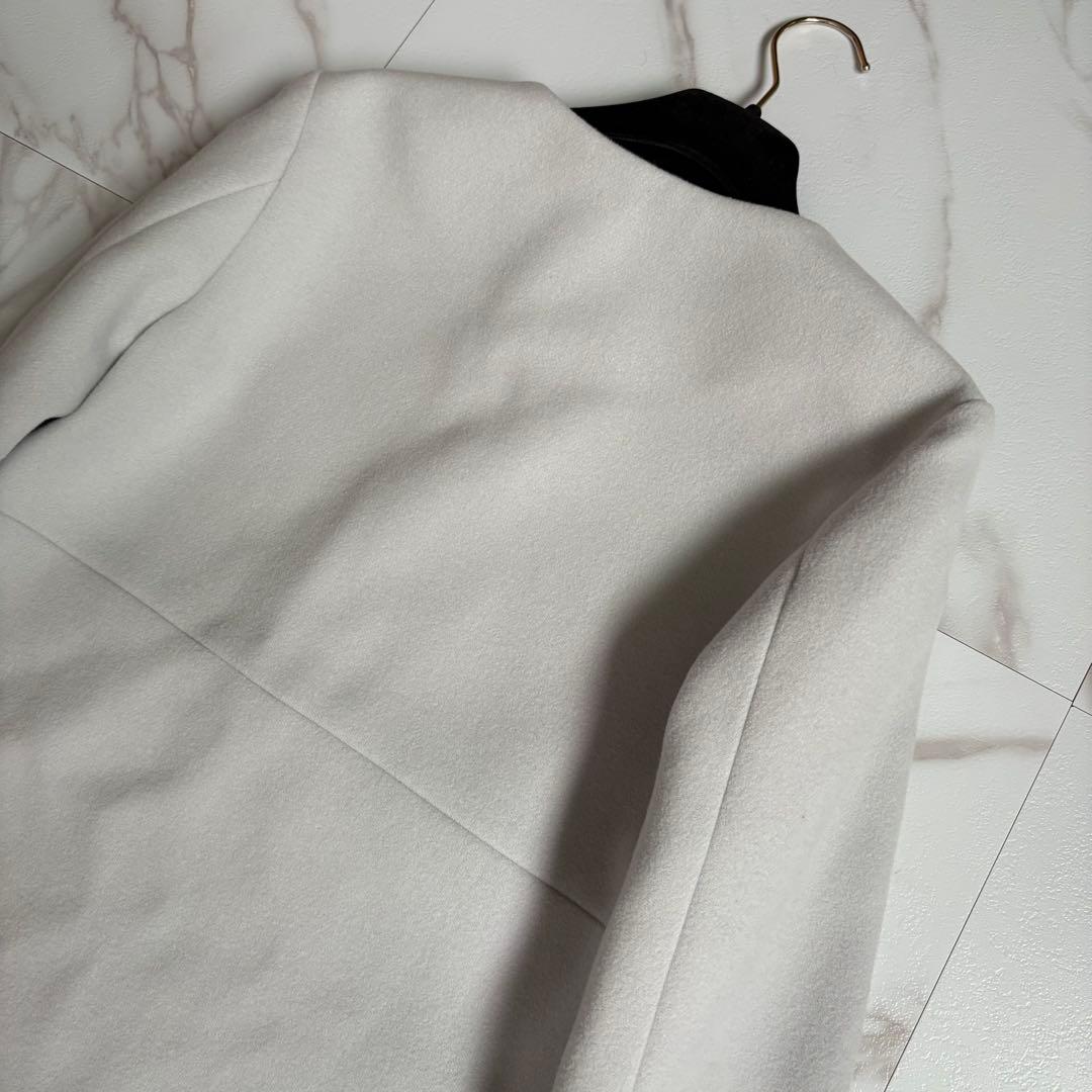 美品◆YOKO CHAN ヨーコチャン ヘムスカラップ コート 36 S