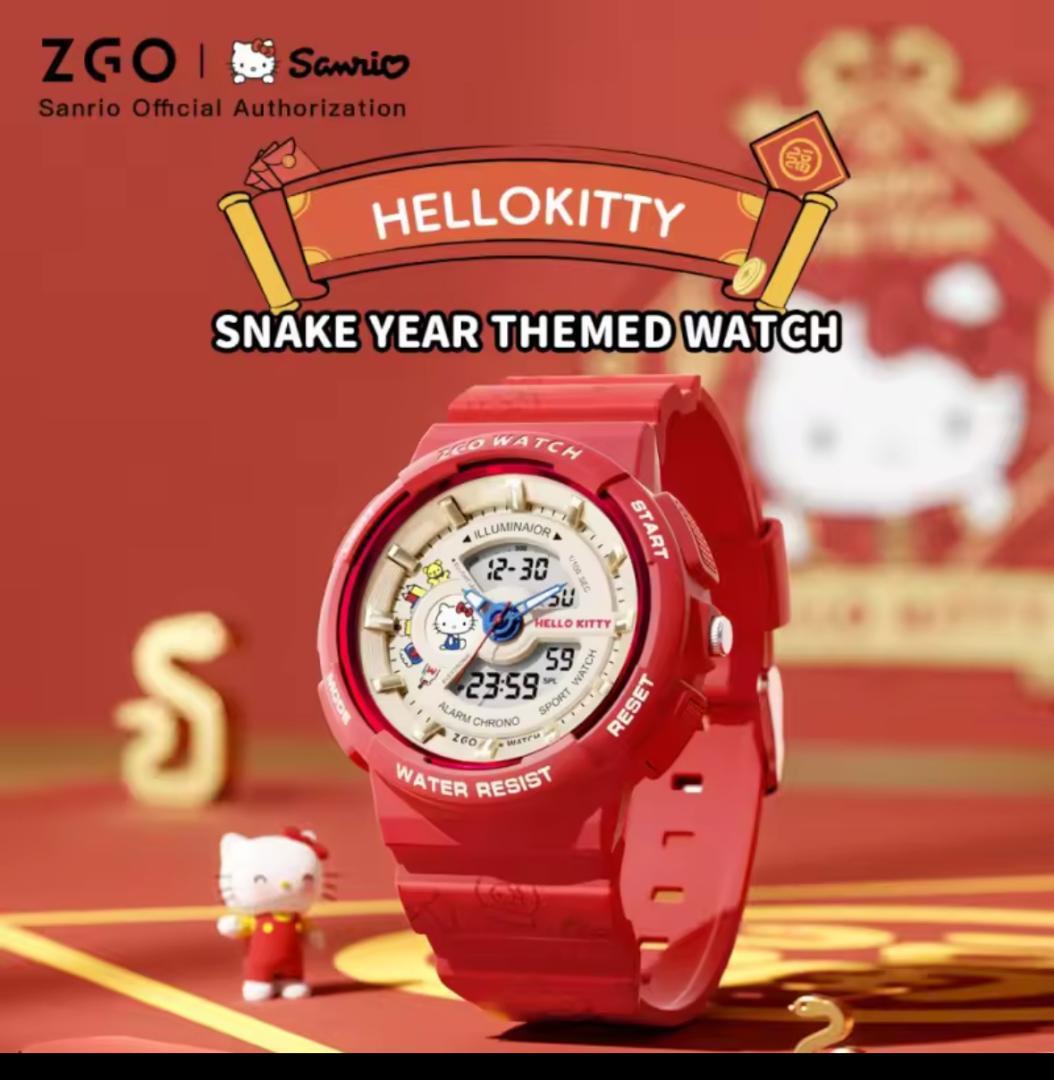 ハローキティ チャイナ服 Gショック風 サンリオ 腕時計 限定 海外 コラボ