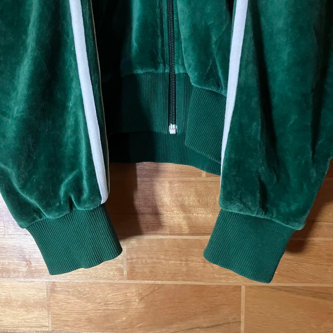 adidas トラックジャケット　ジャージ　ベロア　緑　白　松村北斗 XL