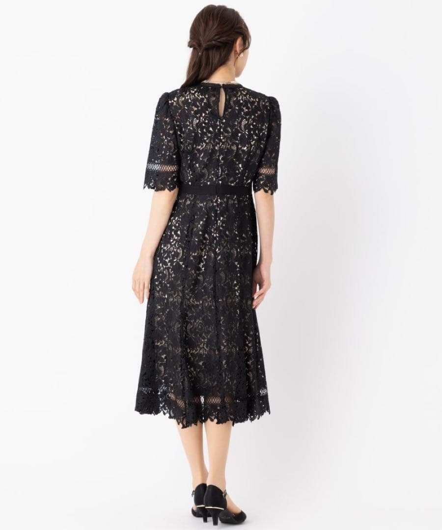 希少　美品　CELFORD セルフォード　フラワーレースワンピース　ドレス　黒