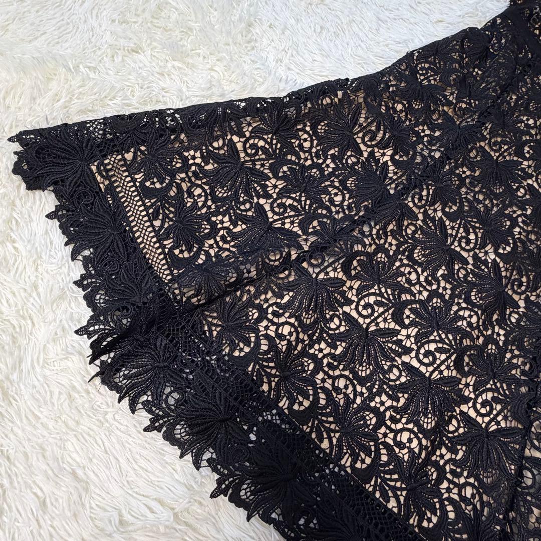 希少　美品　CELFORD セルフォード　フラワーレースワンピース　ドレス　黒