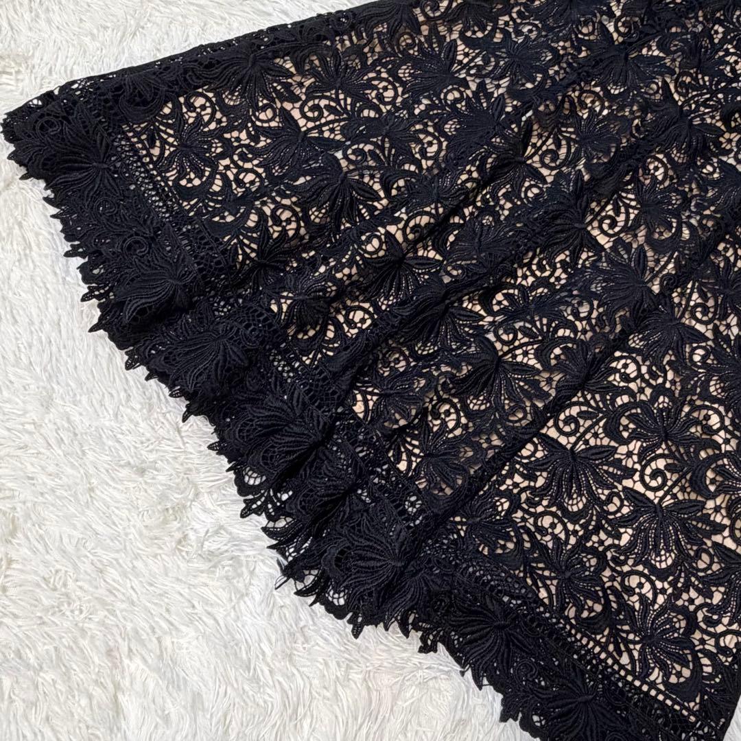希少　美品　CELFORD セルフォード　フラワーレースワンピース　ドレス　黒