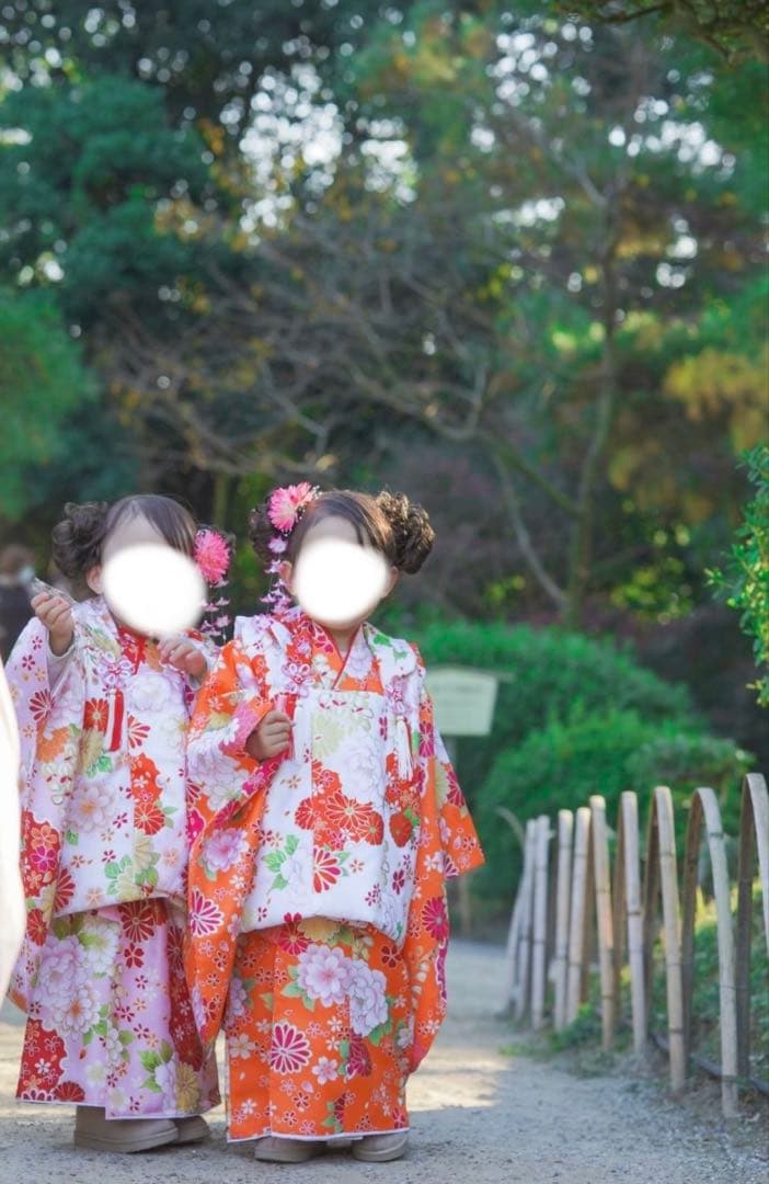 七五三 着物セットとウィッグ　ツインズセット