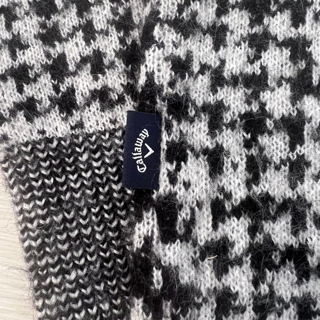 キャロウェイ CALLAWAY 千鳥柄ニットセーター ホワイト L 25FW