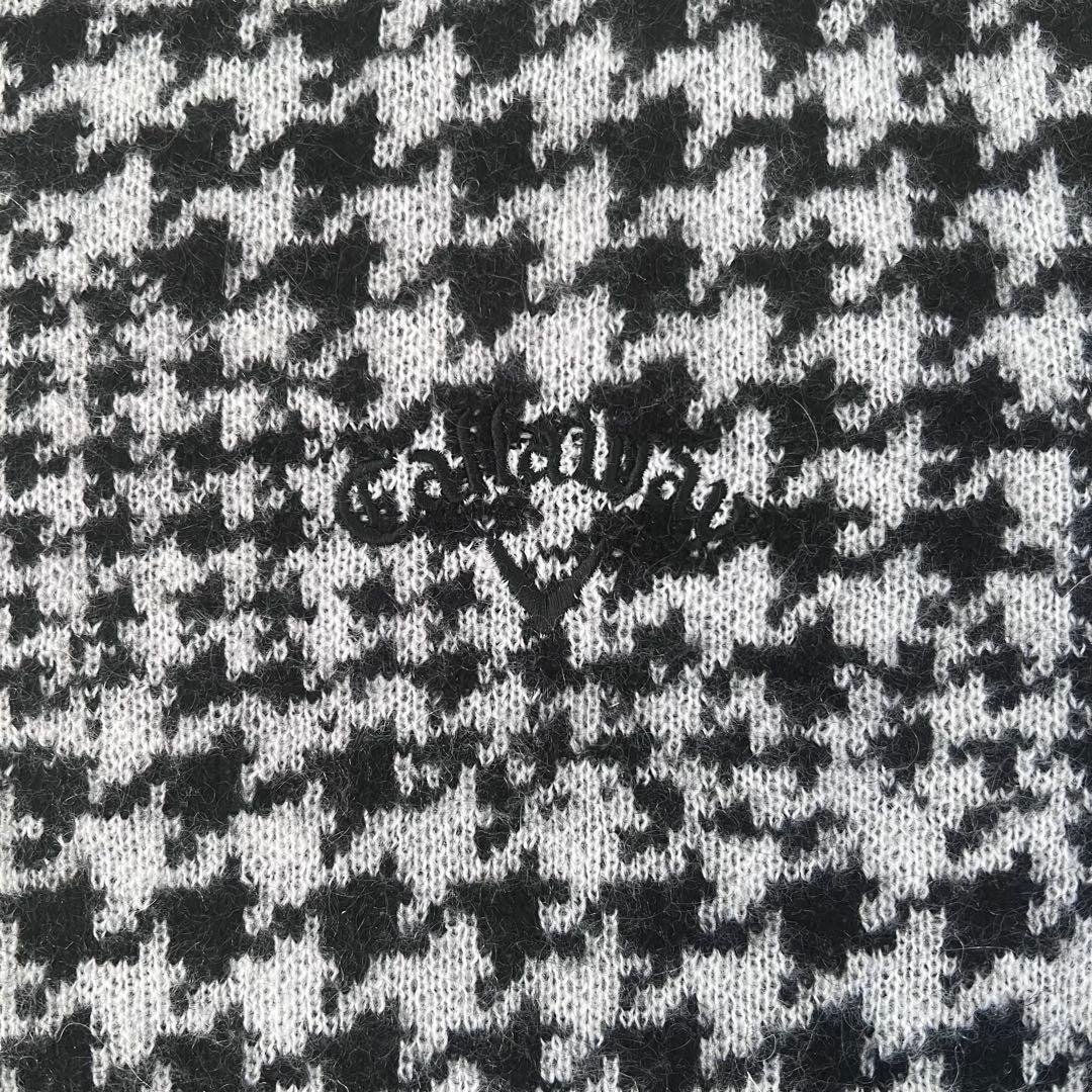 キャロウェイ CALLAWAY 千鳥柄ニットセーター ホワイト L 25FW