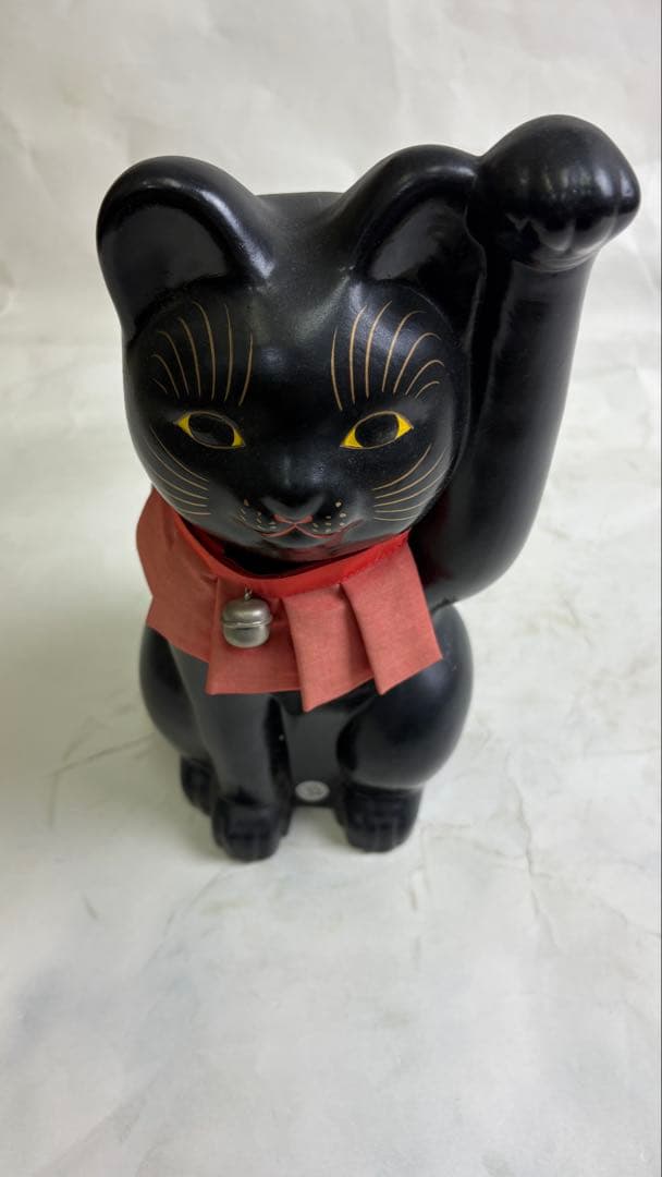 招き猫　30㌢　伏見稲荷購入　千客万来　黒左手　大福運　一尺　神社　商売　神様