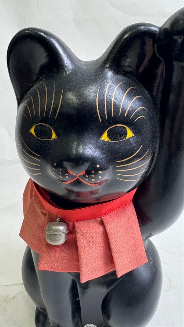 招き猫　30㌢　伏見稲荷購入　千客万来　黒左手　大福運　一尺　神社　商売　神様
