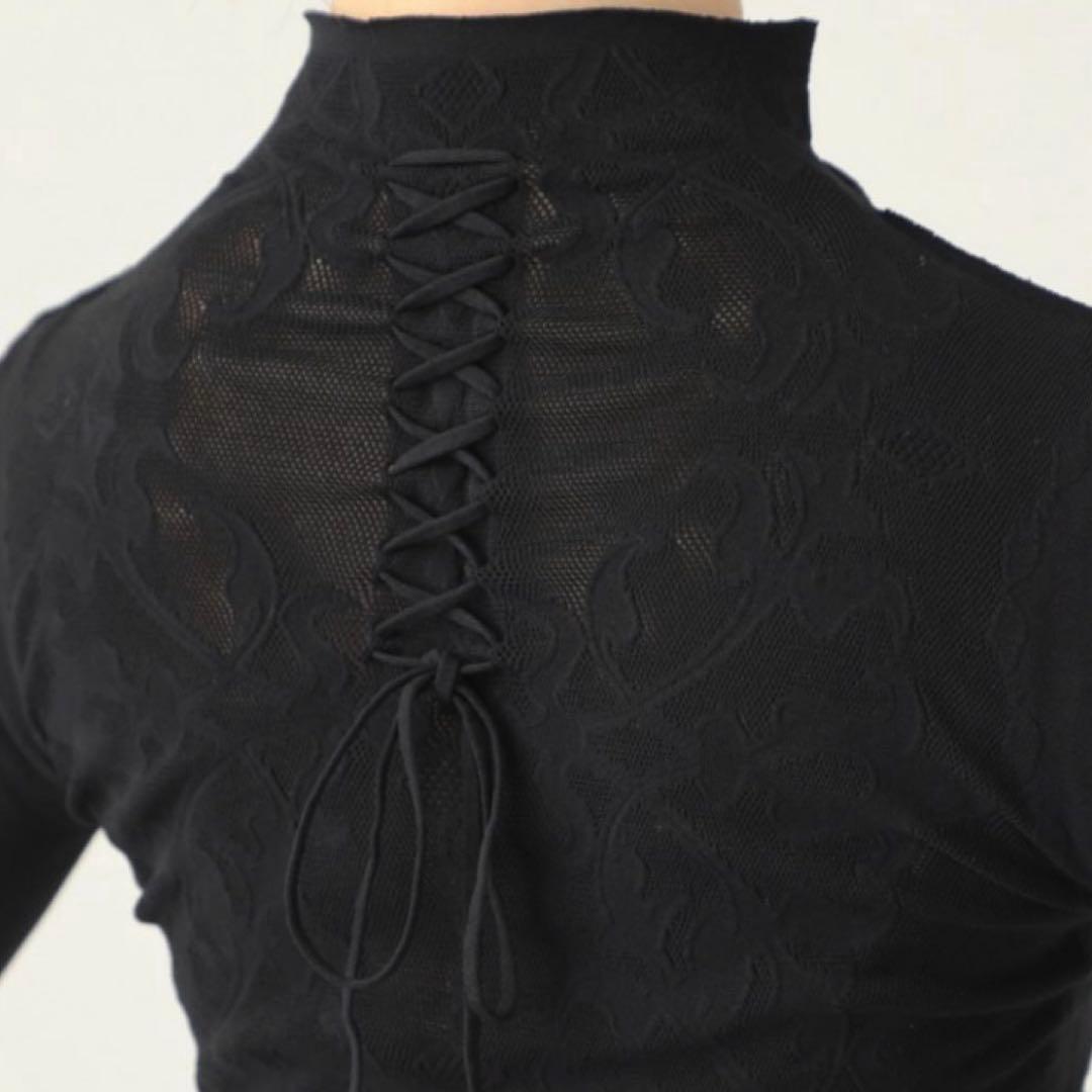 チャコット　ノーソーイングニット　ロミオモチーフローハイネックトップ