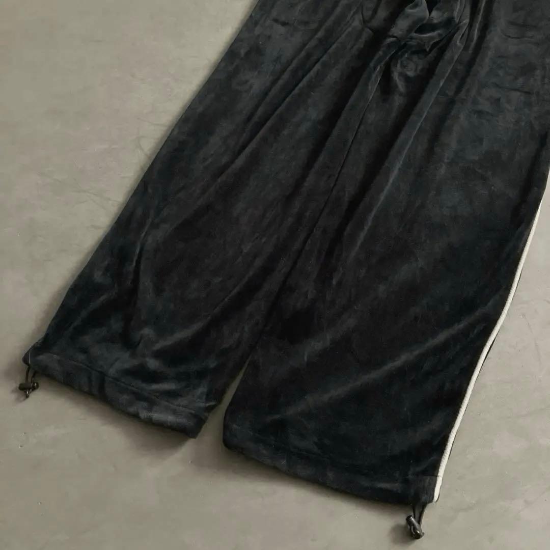 stussy ベロアサイドライン　イージーパンツ　BLACK