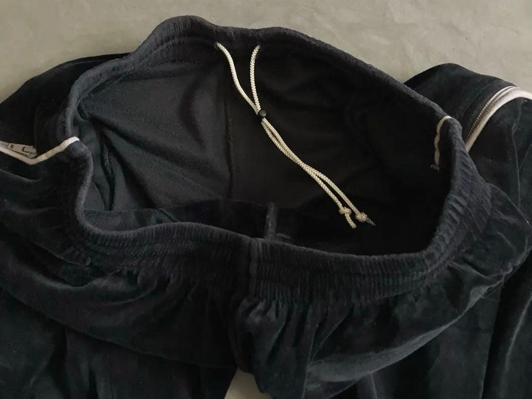 stussy ベロアサイドライン　イージーパンツ　BLACK