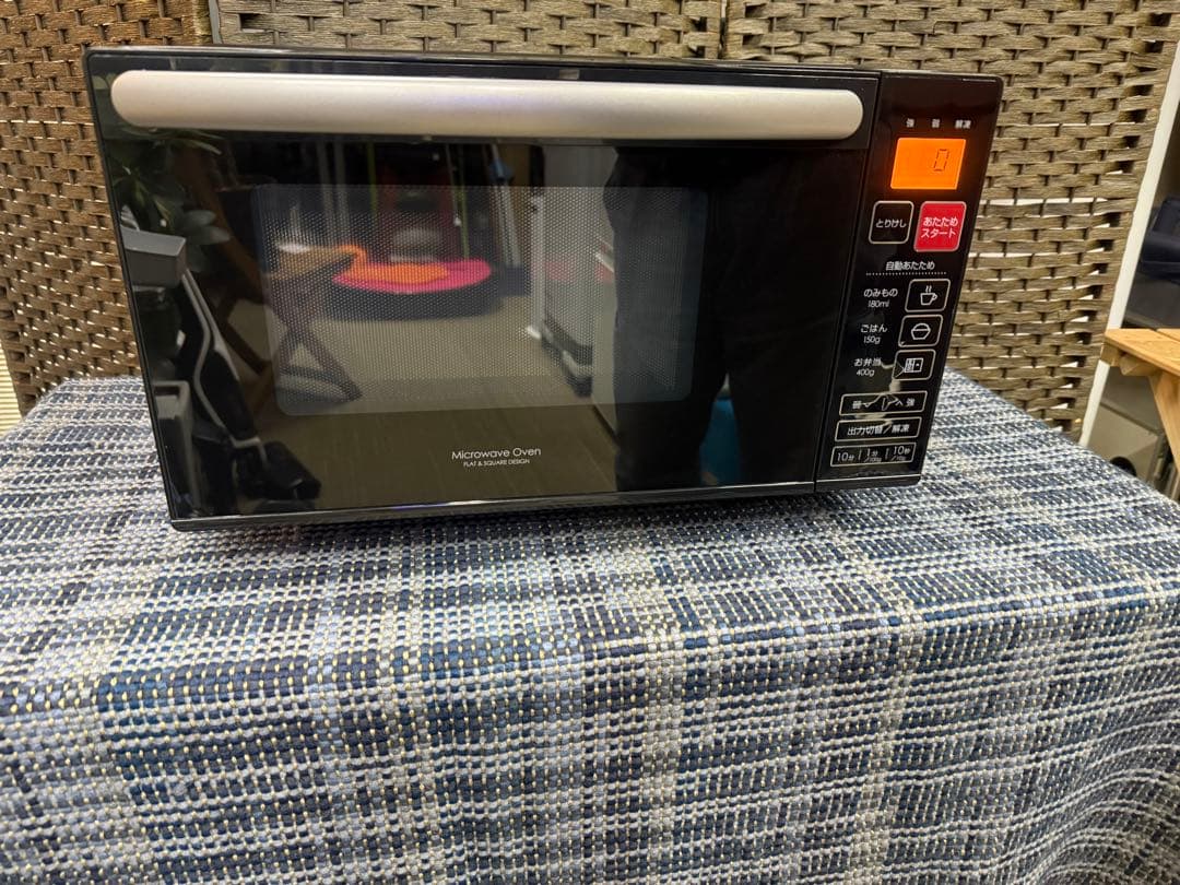 【洗浄消毒作業済】ニトリ　フラットテーブル　電子レンジ　EM-520X _BK