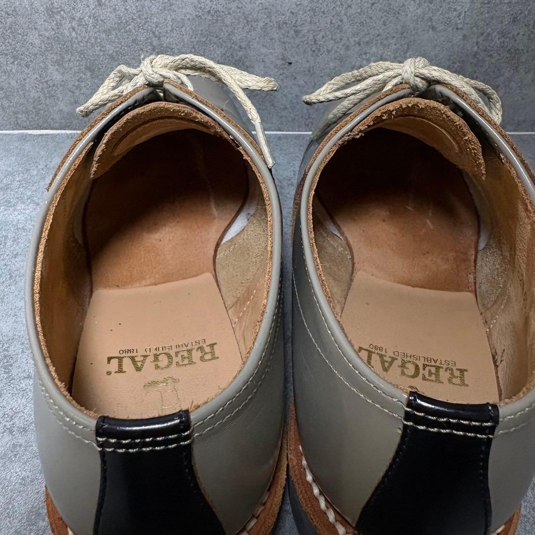 【極美品】REGAL サドルシューズ 2452 グレー 24cm プレーントゥ