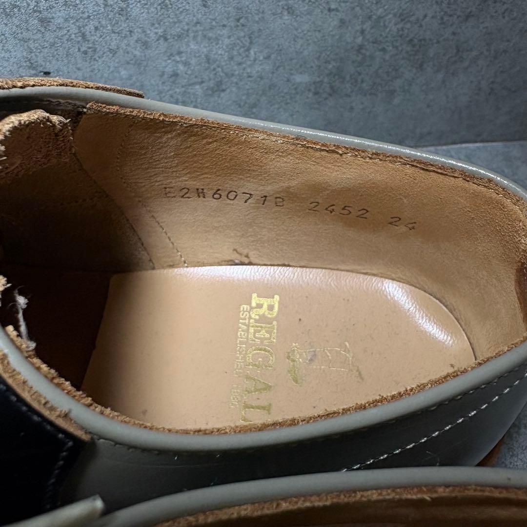 【極美品】REGAL サドルシューズ 2452 グレー 24cm プレーントゥ