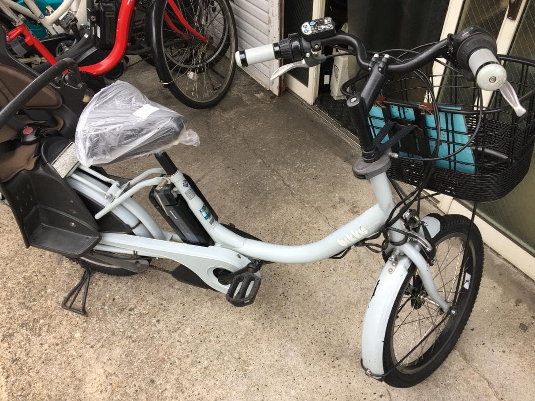 地域限定送料無料　ビッケ　子供乗せ　8,9AH　水色　神戸市　電動自転車