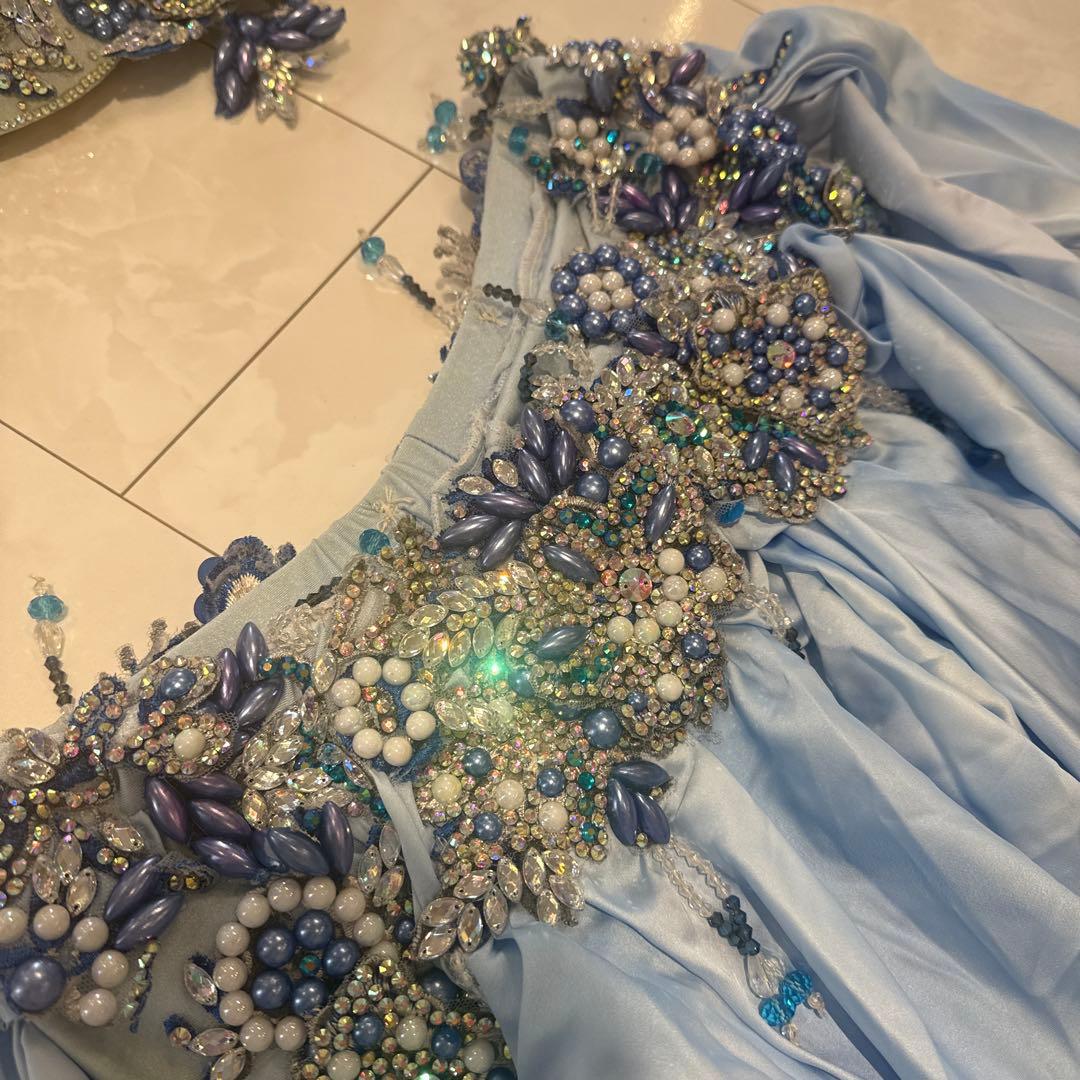 ベリーダンス　衣装ブルー系　4m