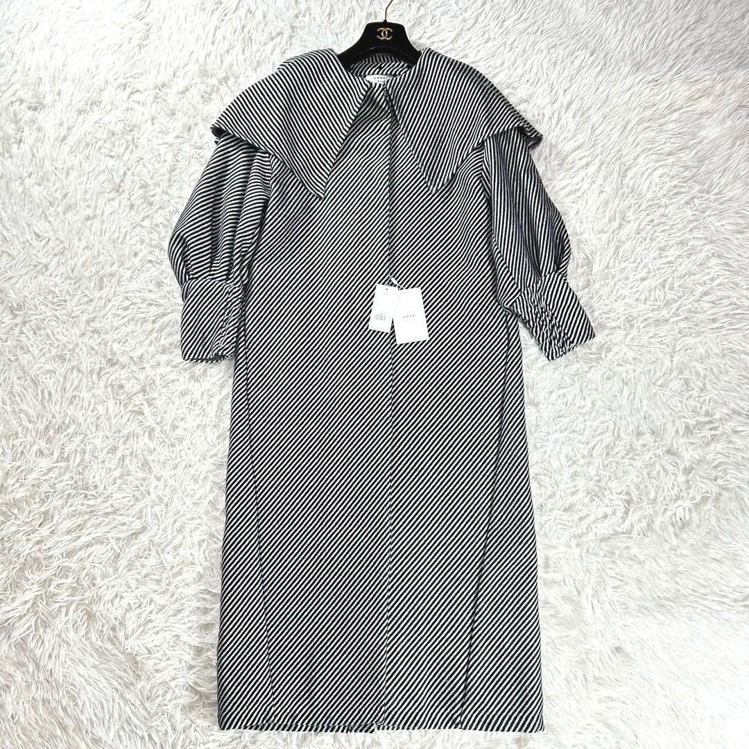 新品未使用タグ付き✨AMERI 2WAY ケープパフスリーブ コート　S 黒白