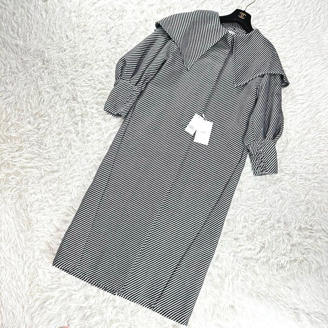 新品未使用タグ付き✨AMERI 2WAY ケープパフスリーブ コート　S 黒白