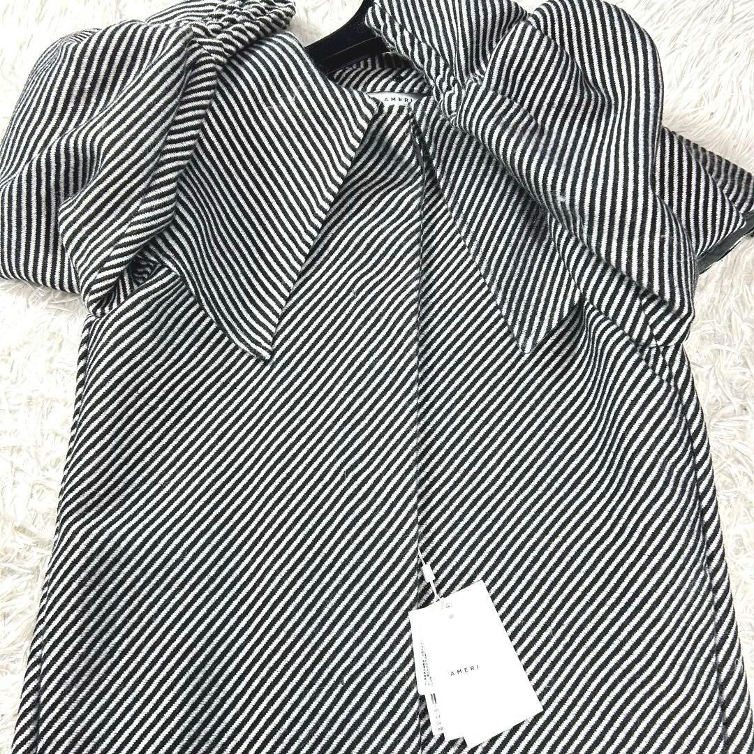 新品未使用タグ付き✨AMERI 2WAY ケープパフスリーブ コート　S 黒白