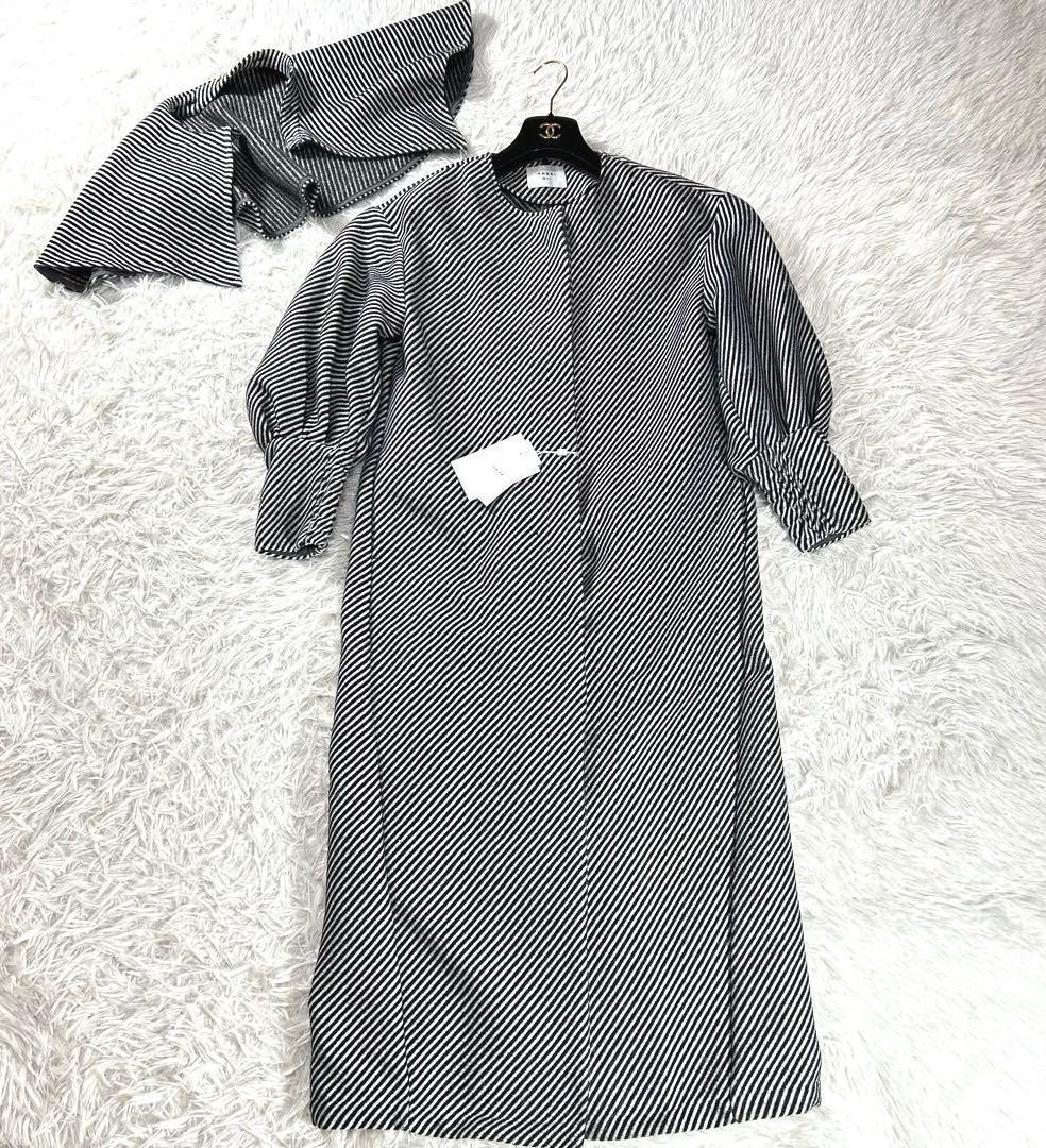 新品未使用タグ付き✨AMERI 2WAY ケープパフスリーブ コート　S 黒白