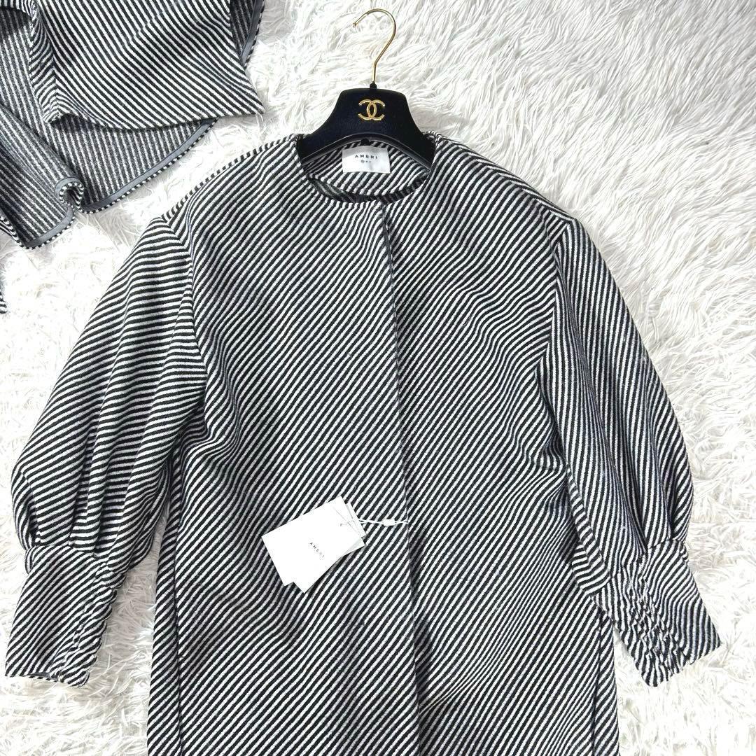新品未使用タグ付き✨AMERI 2WAY ケープパフスリーブ コート　S 黒白