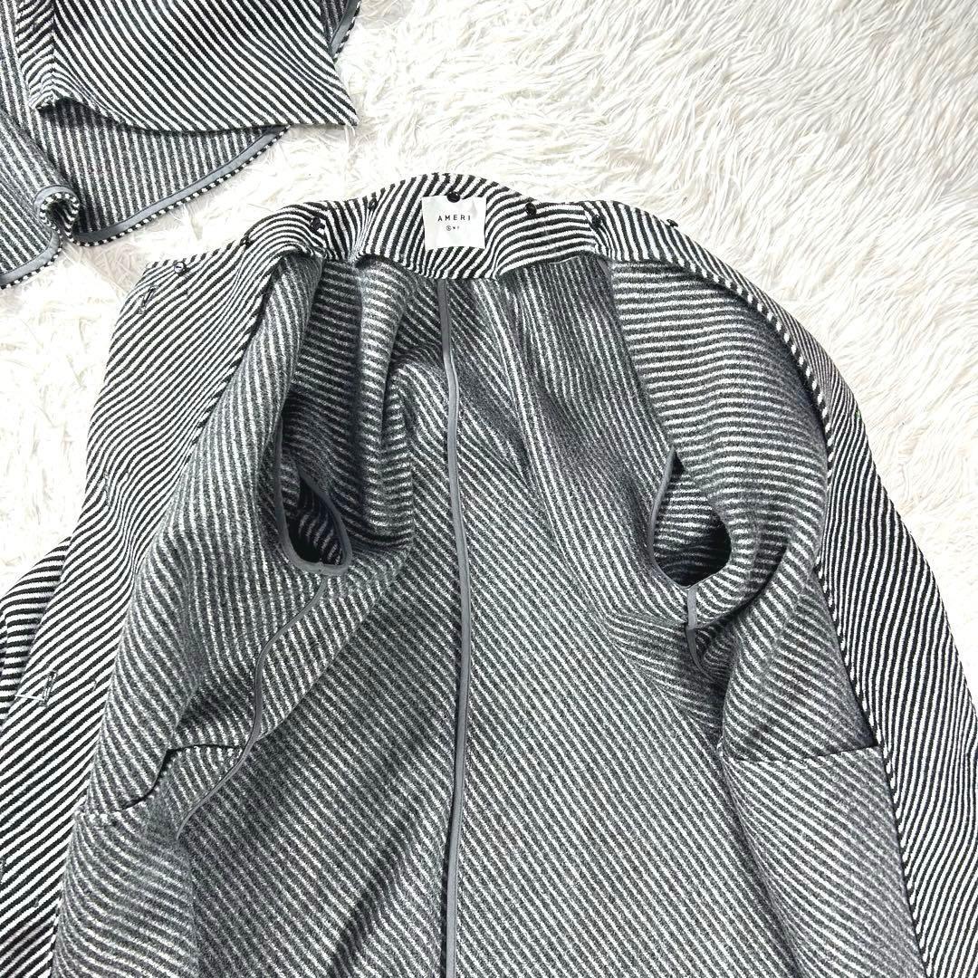 新品未使用タグ付き✨AMERI 2WAY ケープパフスリーブ コート　S 黒白