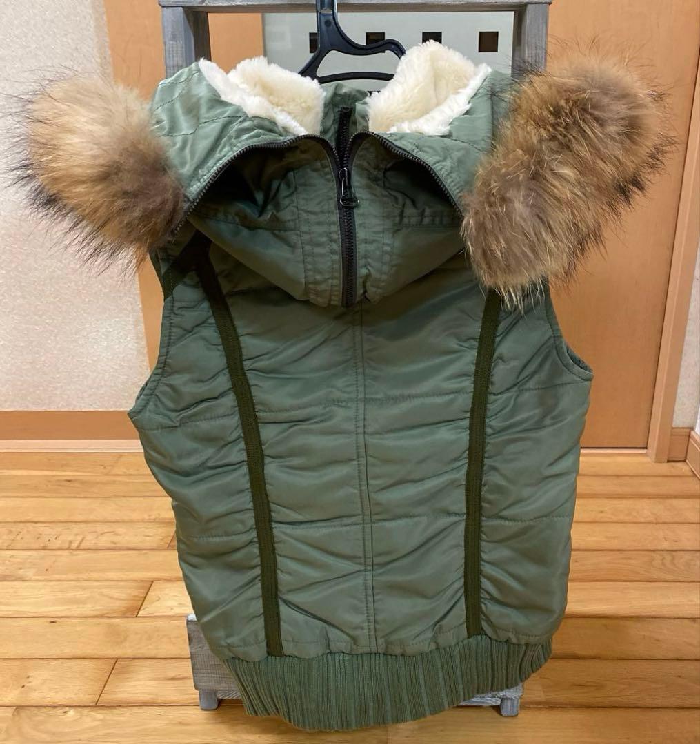 【激レア】AVIREX ダウンベスト　ファーフード　Mサイズ