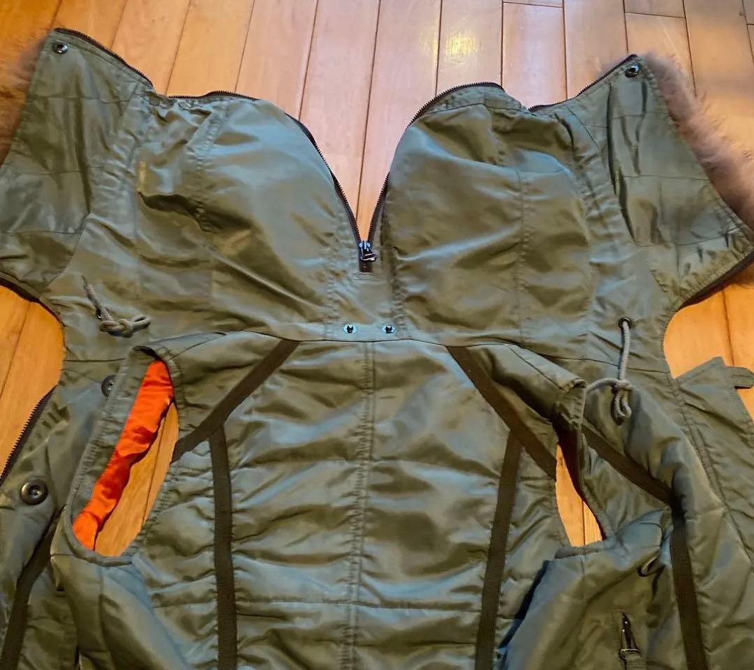 【激レア】AVIREX ダウンベスト　ファーフード　Mサイズ