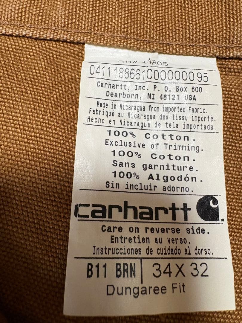 カーハート B11 BRN ペインター 34×32 Carhartt