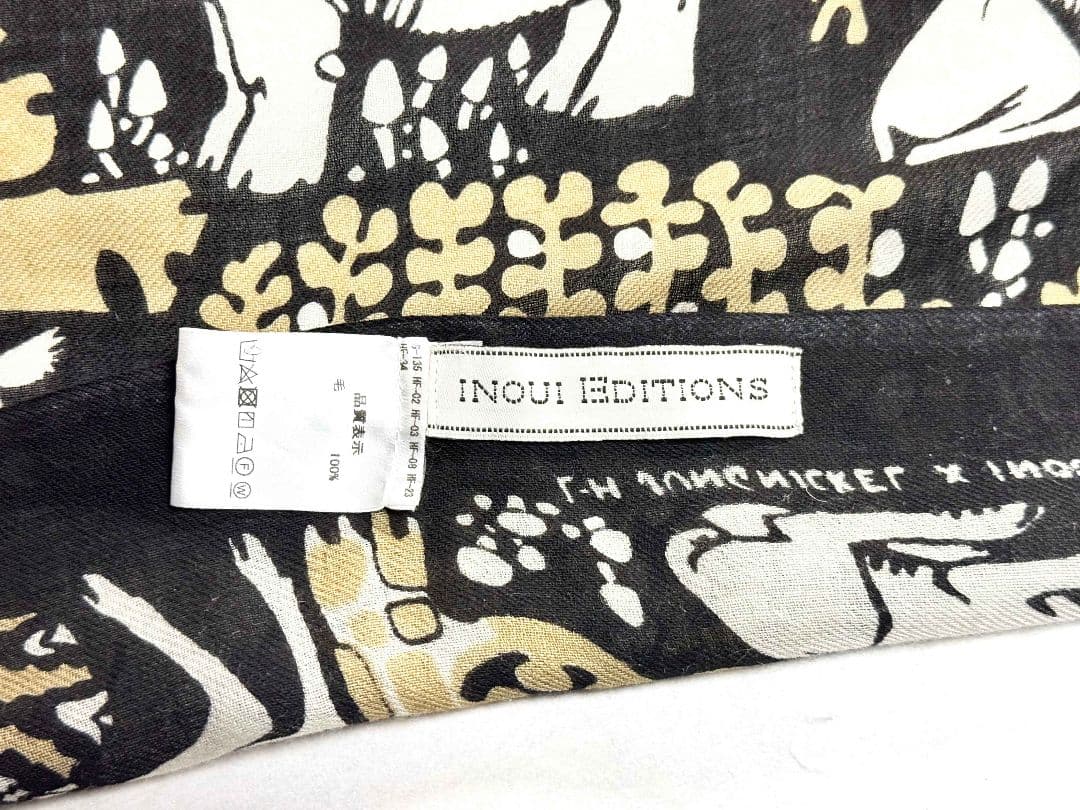 新品INOUI EDITIONS プリント 動物柄マフラー定価2.2万円