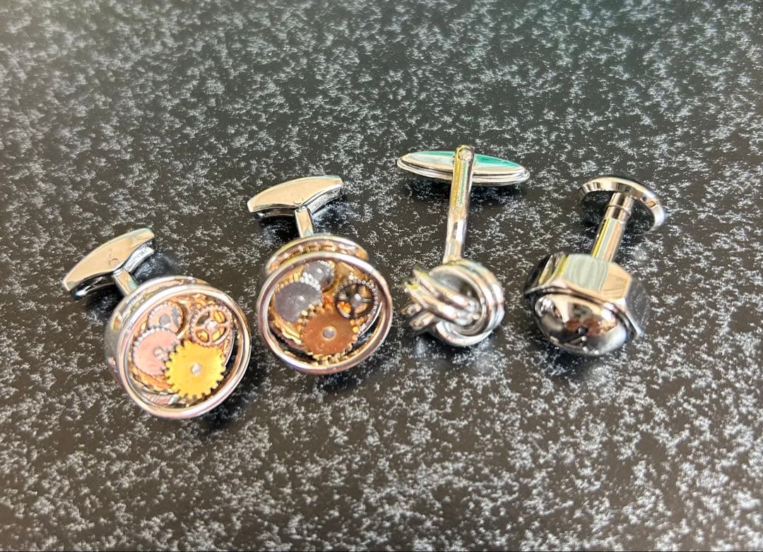 タテオシアン　ラウンドギアカフス　カフリンクス　おまけ付き