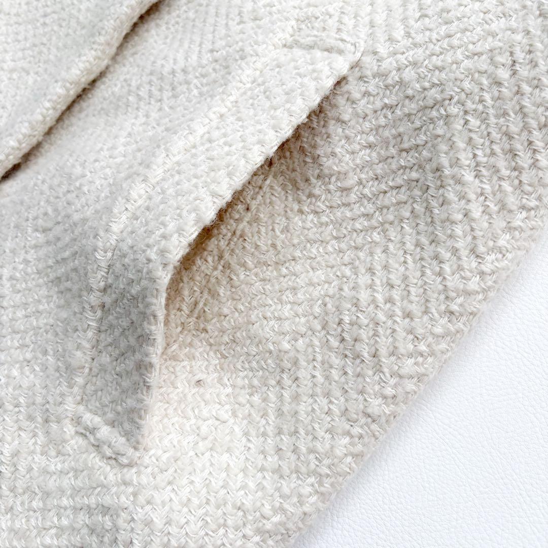 美品　プラージュ GIOLICA ヘリンボン コクーンコート ツイード ホワイト